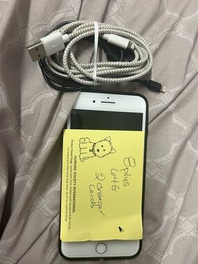 Apple iPhone 8 Plus 64gb with Case and 2 Charging Cables